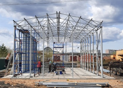 Фото-Строительство временных ангаров для хранения спецтехники-380